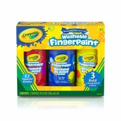 Budget 🔔 Crayola Primary Colors Washable Fingerpaints, 3ct. 🤩