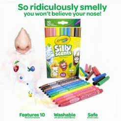 Top 10 👍 12 Packs: 10 ct. (120 total) Crayola® Silly Scents™ Slim Markers ✨ -Crayola Shop 10520973 u 1