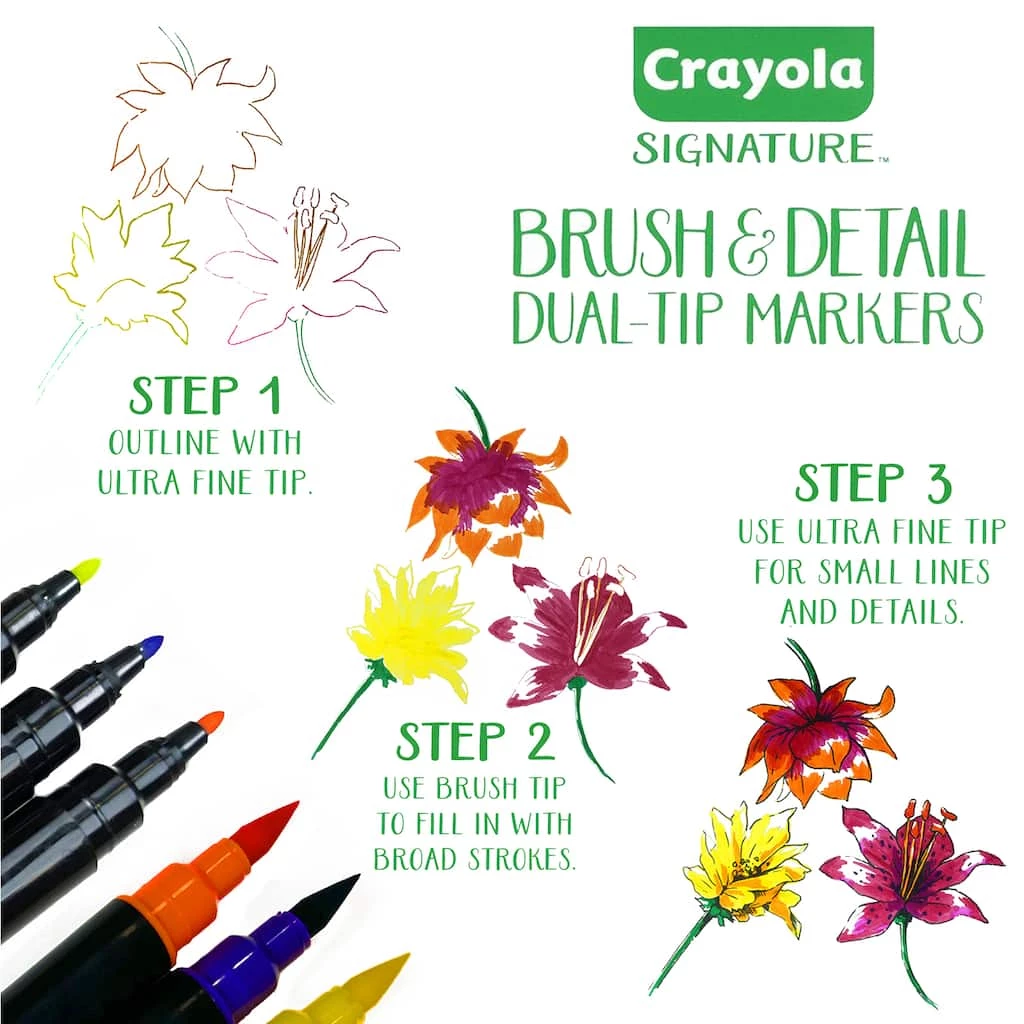 New 😀 Crayola® Signature™ Brush & Detail Dual-Tip Markers 👏 5 New 😀 Crayola® Signature™ Brush & Detail Dual-Tip Markers 👏 - Image 3