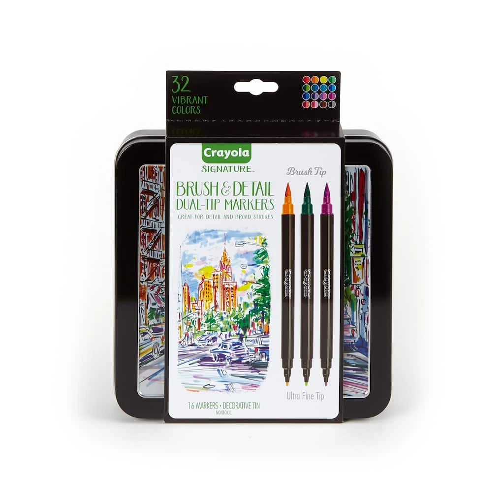 New 😀 Crayola® Signature™ Brush & Detail Dual-Tip Markers 👏 3 New 😀 Crayola® Signature™ Brush & Detail Dual-Tip Markers 👏