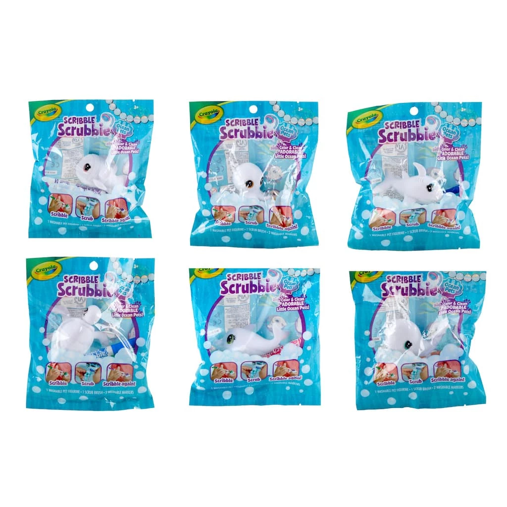 Outlet π Assorted Scribble Scrubbie® Ocean Pets Washable Pet Figurine by Crayola π 3 Outlet π Assorted Scribble Scrubbie® Ocean Pets Washable Pet Figurine by Crayola π