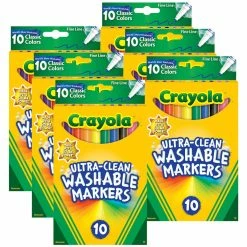 Best Sale 🎁 4 Packs: 6 Packs 10 ct. (240 total) Crayola® Ultra-Clean Classic Colors Fine Line Markers 🎉