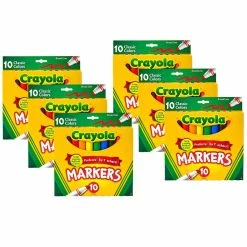Budget 🎁 Crayola® Classic Colors Broad Line Markers, 6 Packs of 10 💯