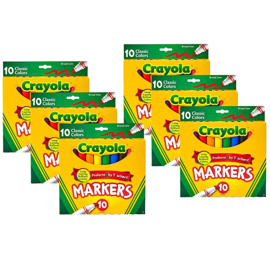 Budget π Crayola® Classic Colors Broad Line Markers, 6 Packs of 10 π― 3 Budget π Crayola® Classic Colors Broad Line Markers, 6 Packs of 10 π―