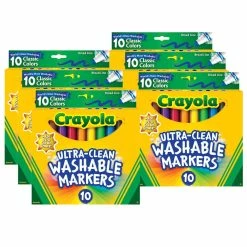 Best reviews of ๐คฉ 4 Packs: 6 Packs 10 ct. (240 total) Crayola® Ultra-Clean Washable Broad Line Classic Colors Markers ๐ฏ
