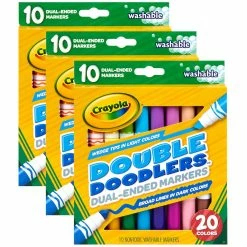 Wholesale 🌟 8 Packs: 3 Packs 10 ct. (240 total) Crayola® Dual-Ended Washable Double Doodlers Markers 🤩