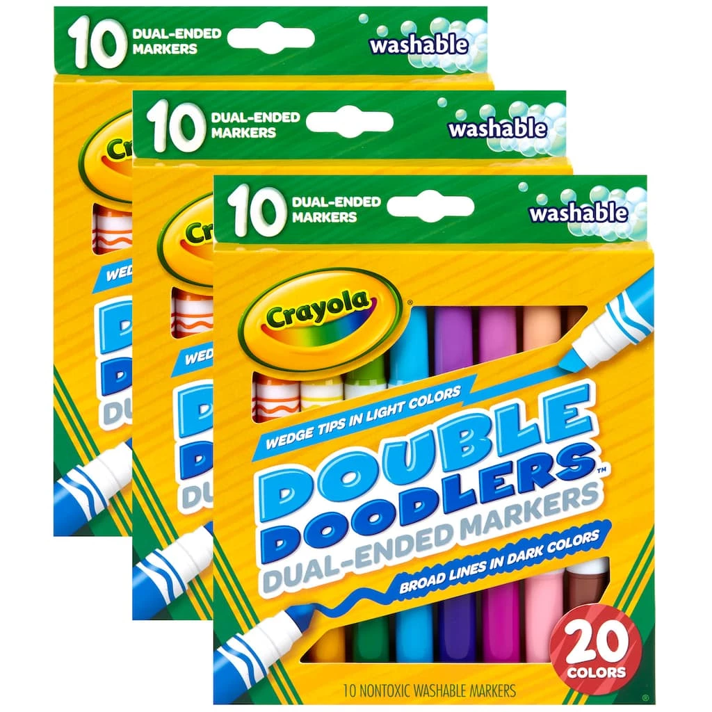 Wholesale ๐ 8 Packs: 3 Packs 10 ct. (240 total) Crayola® Dual-Ended Washable Double Doodlers Markers ๐คฉ 3 Wholesale ๐ 8 Packs: 3 Packs 10 ct. (240 total) Crayola® Dual-Ended Washable Double Doodlers Markers ๐คฉ