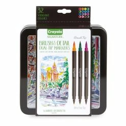 Wholesale 💯 Crayola® Signature™ 32 Color Brush & Detail Dual-Tip Markers 🥰