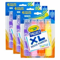 Flash Sale 💯 Crayola® Project XL Bold & Bright Poster Markers, 3 Packs of 4 🎁
