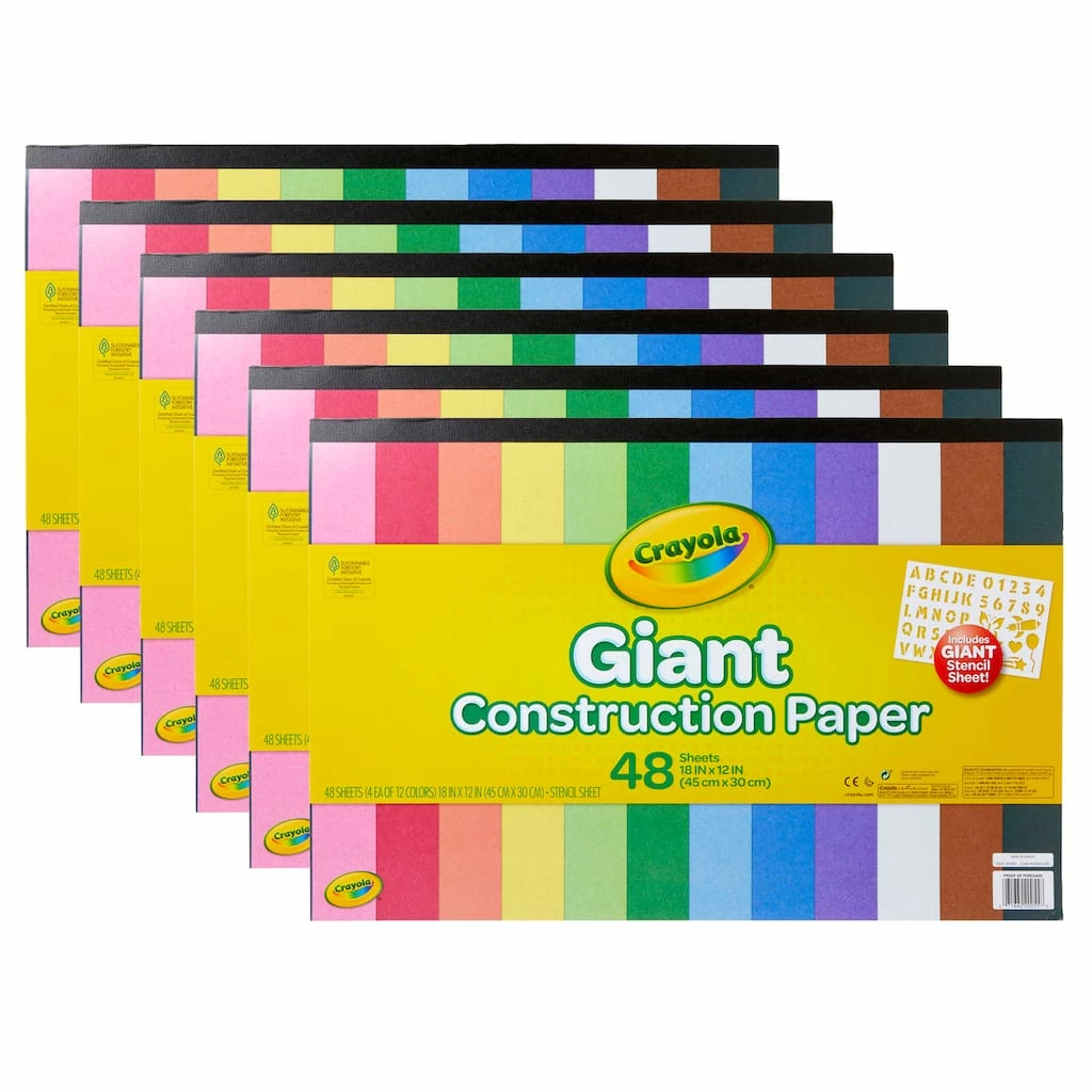 Coupon 👍 Crayola® 12" x 18" Giant Construction Paper Pad with Stencils Set, 6ct. 😉 3 Coupon 👍 Crayola® 12" x 18" Giant Construction Paper Pad with Stencils Set, 6ct. 😉