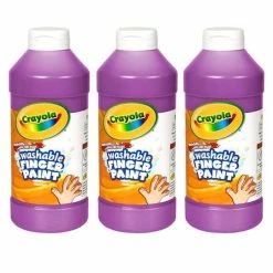 New 🛒 Crayola® 3 Piece Washable Finger Paint, 16oz. ✨ -Crayola Shop D607440S 1
