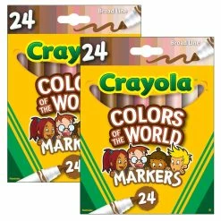 Wholesale 🎁 Crayola® Colors of the World™ Markers, 2 Packs of 24 🌟